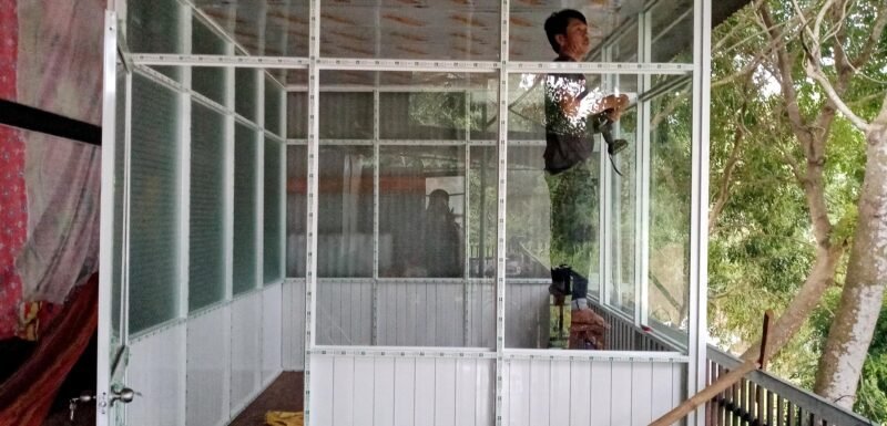 vách ngăn phòng nhôm kính